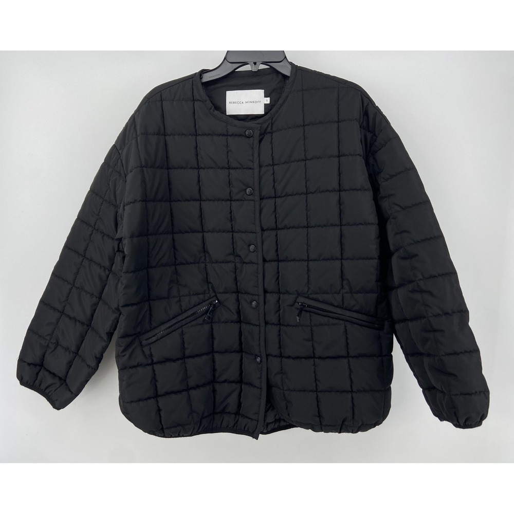 Rebecca Minkoff Jacket Womens XL Black Quilted Puffer Outdoor Light